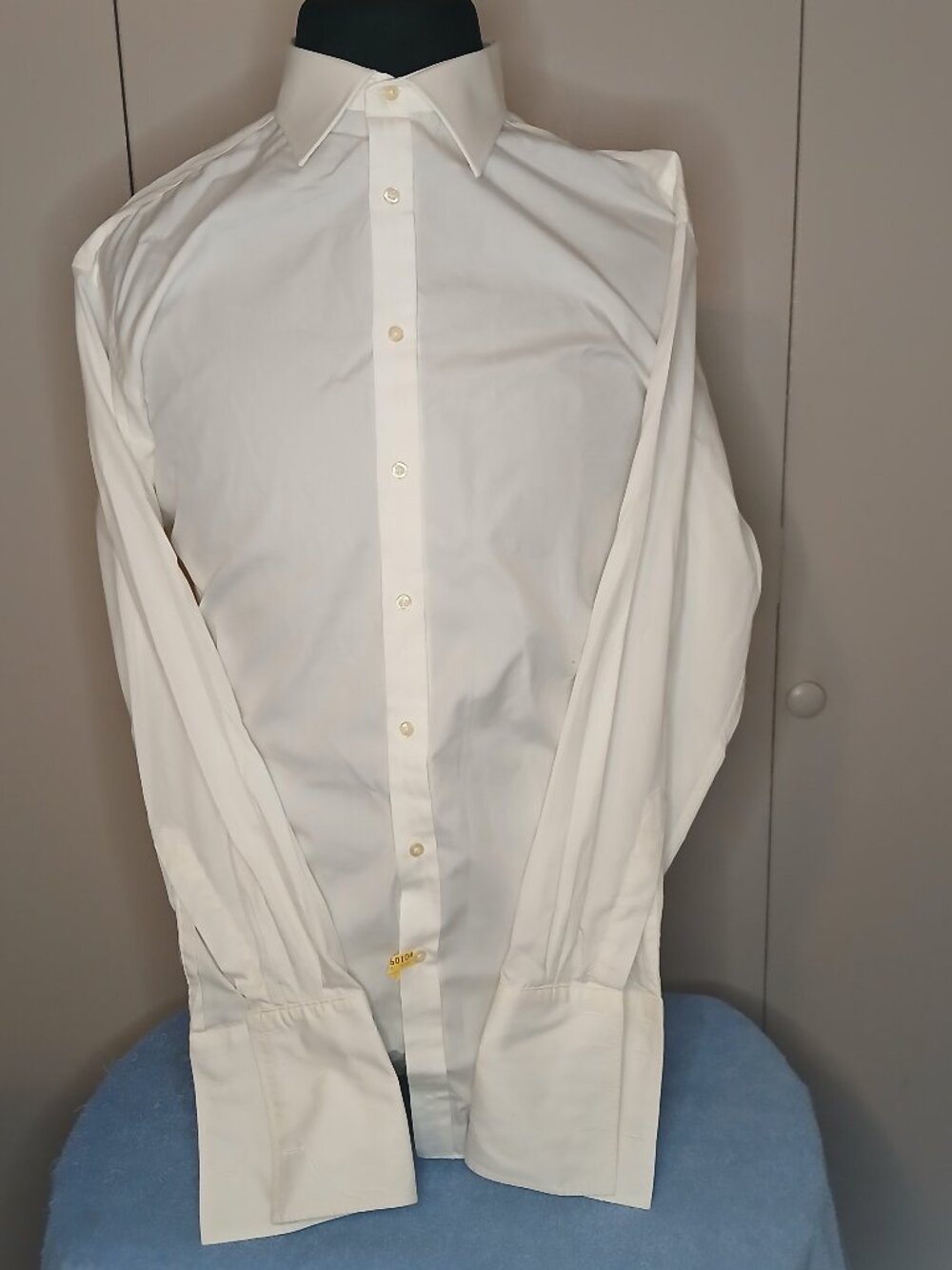 Thomas Pink Men's White 18-35 French Cuffs Dress Shirt (1157J3)